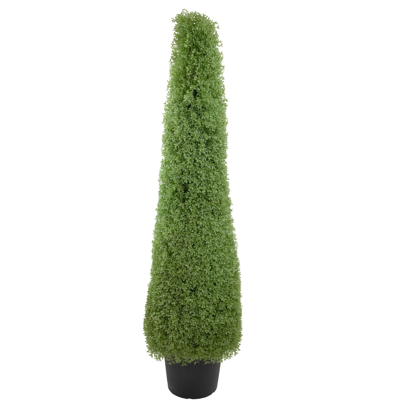 5ft. Unlit Artificial Boxwood Cone Topiary Tree with Round Pot